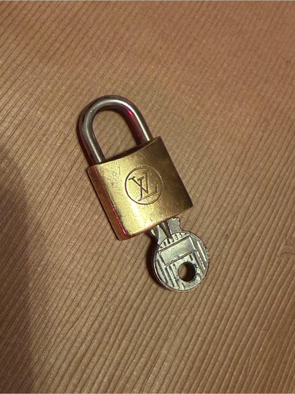 Rare Louis Vuitton Gold Tone Padlock with Key - 200 series